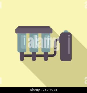 Graphic icon representing a residential water purification unit with filters Stock Vector