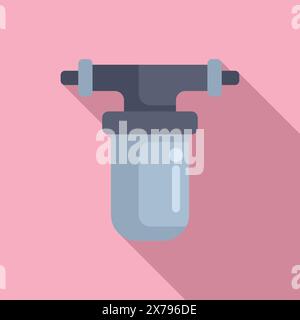 Simple vector illustration of a lab dropper, depicted in modern flat design style on a pink background Stock Vector