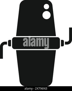 Vector illustration of a bee smoker tool in silhouette style, isolated on white background Stock Vector
