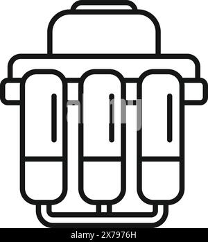 Simplistic black line art illustration of a camera lens suitable for various design uses Stock Vector