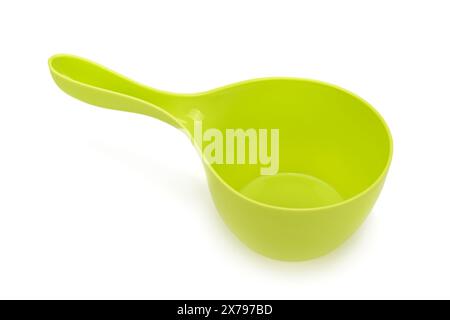 green scoop the water isolated on white background Stock Photo