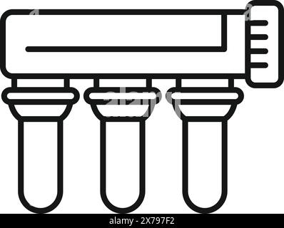Minimalistic flat design water filtration system icon for clean and safe drinking water treatment technology Stock Vector