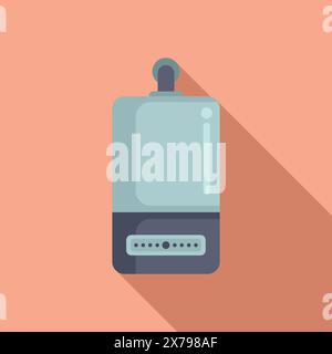 Flat design icon of a hand sanitizer dispenser with a simple, clean style on a pastel background Stock Vector