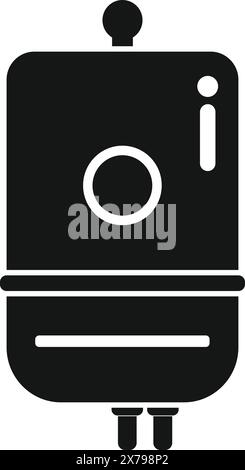 Graphic icon of a classic camera silhouette in black, ideal for design projects Stock Vector