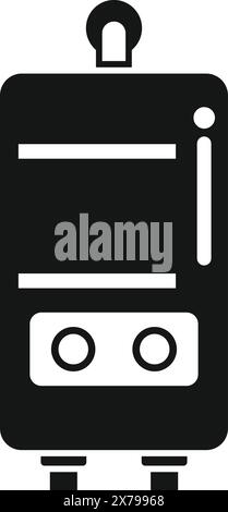 Vector illustration of a classic portable cassette player in a modern simple flat graphic style Stock Vector