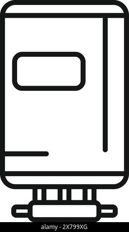 Simple line drawing of a contemporary smartphone, ideal for icons and techrelated designs Stock Vector