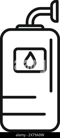 Line art vector of a hand sanitizer dispenser, suitable for hygienerelated designs Stock Vector