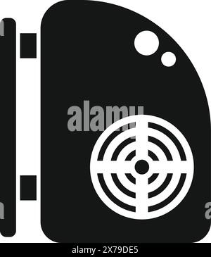 Simplistic vector icon illustration representing a graphics processing unit gpu Stock Vector