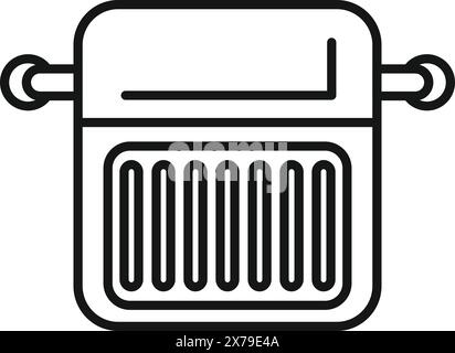 Vector illustration of a pot with handles in a simple line art style, suitable for icons or instructional materials Stock Vector