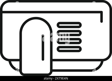 Simplified line art of an air conditioner, perfect for web icons and infographics Stock Vector