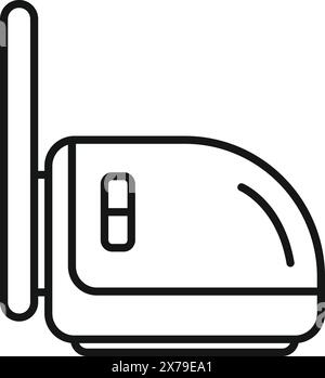 Simple and modern wireless router line icon vector illustration for internet technology and network connectivity design concept Stock Vector