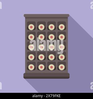 Vector illustration of a classic abacus with red and white beads on a purple background Stock Vector