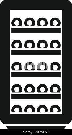 Simplistic black and white icon representing a mobile phone contacts screen Stock Vector