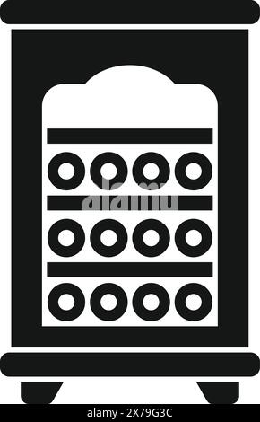 Black silhouette of a classic abacus on a white background, suitable for various design purposes Stock Vector