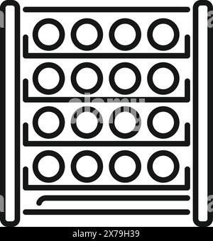 Abacus icon illustration in black and white vector design for educational mathematics and finance learning Stock Vector