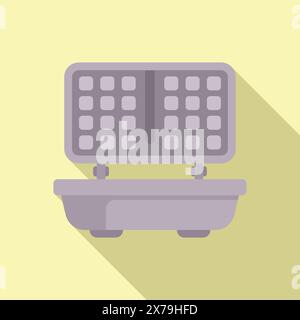 Vector illustration of a modern waffle iron, suitable for web and app interfaces Stock Vector