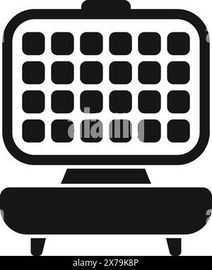Simplified vector icon featuring a stylized retro waffle iron appliance, perfect for kitchenthemed designs Stock Vector