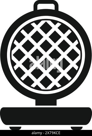 Vector illustration of a waffle maker icon, isolated on a white background Stock Vector