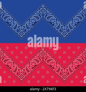 Classic seamless paisley bandana border. Vector illustration Stock ...