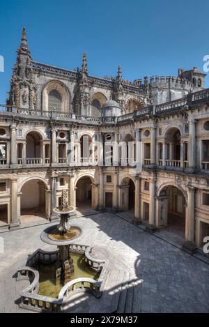 View from King Joao III Cloister, Convent of Christ, UNESCO World Heritage Site,Tomar, Portugal Stock Photo