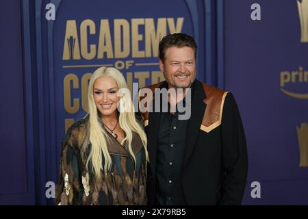 May 16, 2024, Frisco, Texas, United States: Gwen Stefani and Blake Shelton attend the Red Carpet of the 59th Academy of Country Music Awards Ceremony at Omni Frisco Hotel at The Star. (Credit Image: © Javier Vicencio/eyepix via ZUMA Press Wire) EDITORIAL USAGE ONLY! Not for Commercial USAGE! Stock Photo