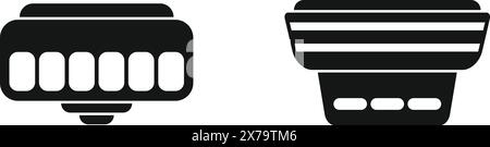 Vector icons representing a memory stick and a cpu, essential elements of computer hardware Stock Vector