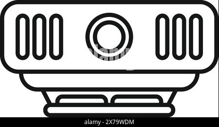 Black line art vector illustration of a car dashboard camera Stock Vector