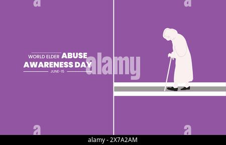 World Elder Abuse Awareness Day background or banner design template. Stock Vector