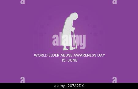 World Elder Abuse Awareness Day background or banner design template. Stock Vector