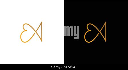 Modern and luxurious EA letter initial logo design Stock Vector