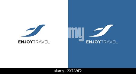 The enjoy travel logo design is unique and modern Stock Vector