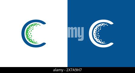 Unique and modern  C golf logo design Stock Vector