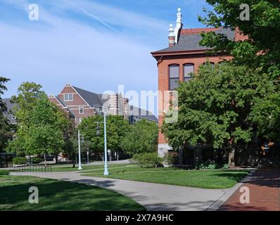 Historic 19th century Building on Campus of Michigan State University Stock Photo