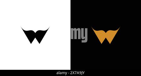 Simple and unique W letter initial logo design Stock Vector