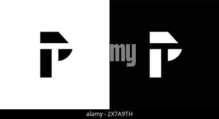Unique and modern  PT  logo design Stock Vector