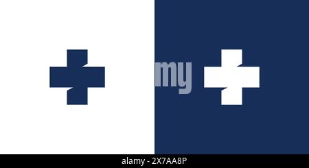 Unique and simple  Plus logo design Stock Vector