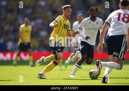 LONDON, ENGLAND - MAY 18: Sam Long of Oxford United during the Sky Bet League One Play-Off Final match between Bolton Wanderers and Oxford United at Wembley Stadium on May 18, 2024 in London, England.(Photo by Dylan Hepworth/MB Media) Stock Photo