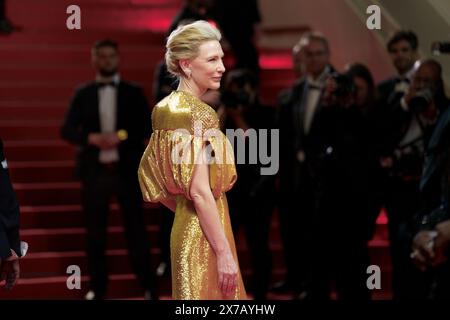 Cannes, France. 18th May, 2024. Cate Blanchett attends Rumours Screening red carpet at the 77th annual Cannes Film Festival at Palais des Festivals on May 18, 2024 in Cannes, France Stock Photo