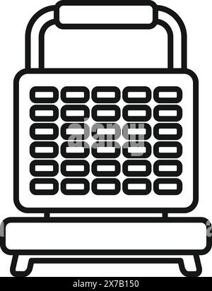 Simplistic line drawing illustration of a waffle maker, perfect for kitchen appliance concepts Stock Vector