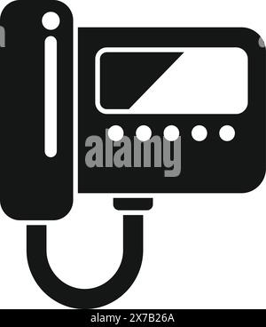 Vector illustration of a sleek black intercom system, perfect for security and communication themes Stock Vector