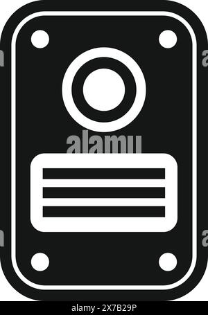 Black and white vector illustration of a hard drive icon, perfect for techrelated design Stock Vector