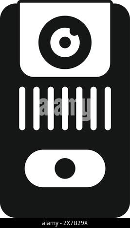 Vector illustration of a stylized intercom system in a sleek black and white design Stock Vector