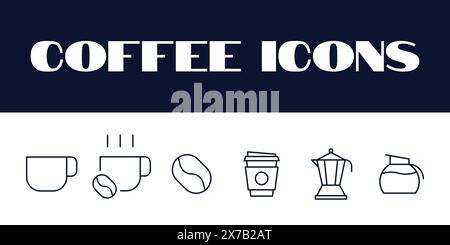 Coffee Drink icons set. Coffee line drinks icon vector illustration. Stock Vector