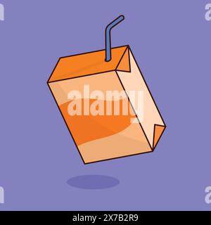 Fresh orange juice box icon. orange juice box vector illustration. orange juice icon Stock Vector