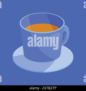 Tea cup vector icon. Hot tea breakfast vector illustration. cup of tea icon Stock Vector