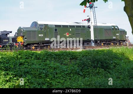 English Electric Type 3 British Rail Class 37 diesel electric locomotive at North Norfolk Railway station at Weybourne. Stock Photo