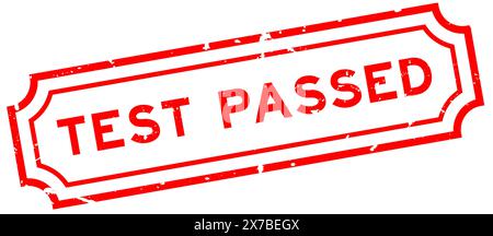 Grunge red test passed word rubber seal stamp on white background Stock Vector