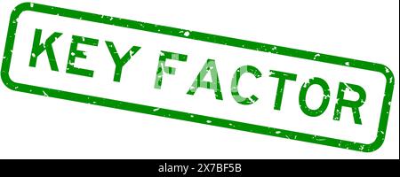 Grunge green key factor word square rubber seal stamp on white background Stock Vector