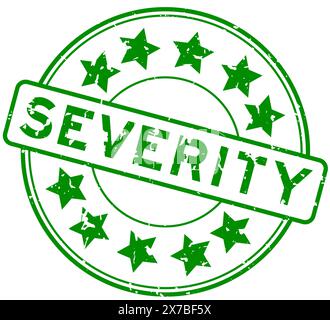Grunge green punishment word with star icon round rubber seal stamp on ...
