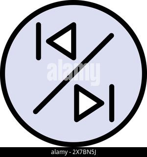 Media player sign. Track switch button. Next icon. Gadget functions symbol. Vector color icon for web design isolated on white background. Stock Vector